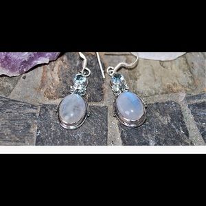 Moonstone and Topaz earrings